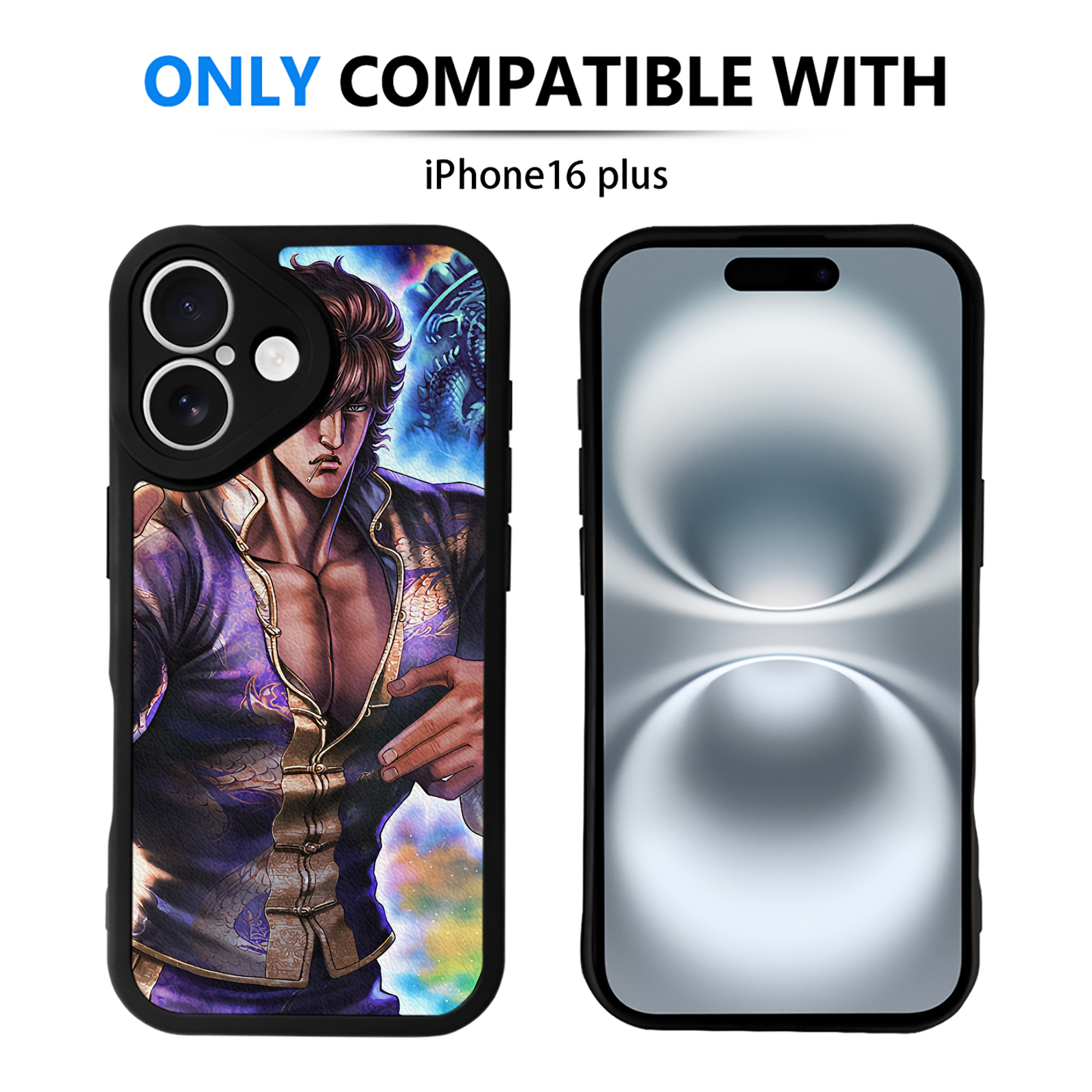 （画像用） 北斗の拳 Fist of the North Star 【iPhone 16シリーズ対応】シリコンスマホケース（レザー調） 材質：シリコン